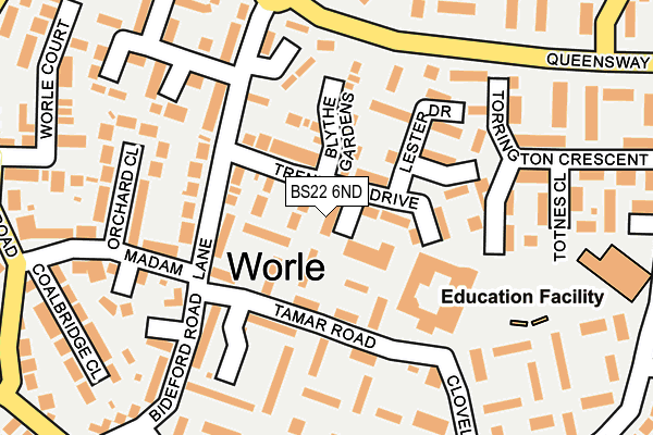 BS22 6ND map - OS OpenMap – Local (Ordnance Survey)