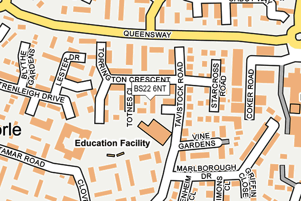 BS22 6NT map - OS OpenMap – Local (Ordnance Survey)