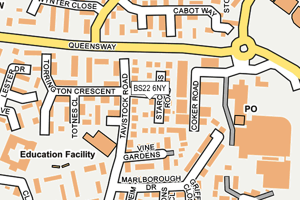 BS22 6NY map - OS OpenMap – Local (Ordnance Survey)