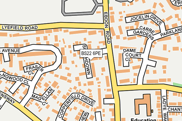 BS22 6PE map - OS OpenMap – Local (Ordnance Survey)