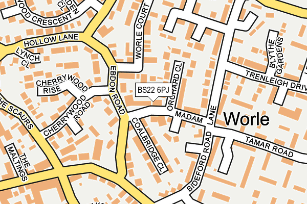 BS22 6PJ map - OS OpenMap – Local (Ordnance Survey)