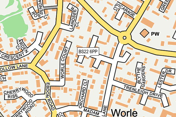 BS22 6PP map - OS OpenMap – Local (Ordnance Survey)