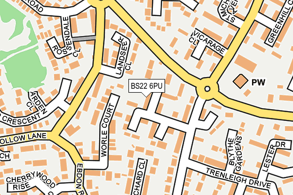 BS22 6PU map - OS OpenMap – Local (Ordnance Survey)