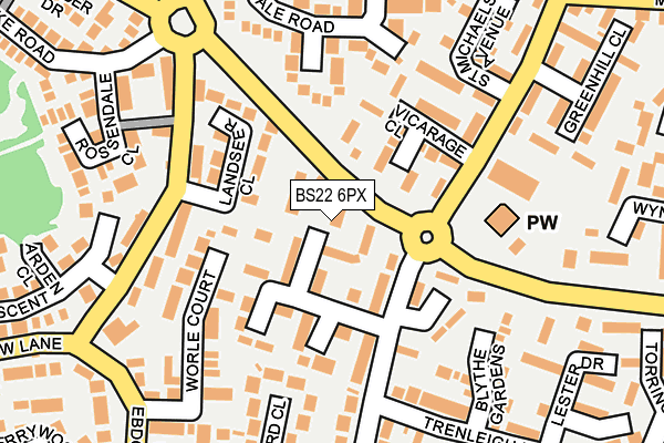 BS22 6PX map - OS OpenMap – Local (Ordnance Survey)