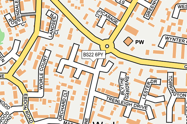 BS22 6PY map - OS OpenMap – Local (Ordnance Survey)