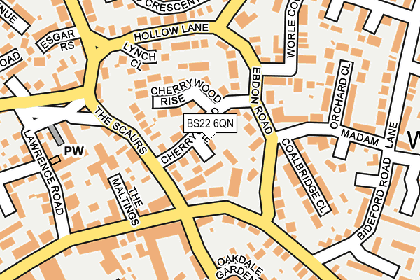 BS22 6QN map - OS OpenMap – Local (Ordnance Survey)