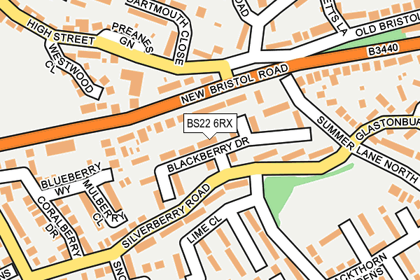 BS22 6RX map - OS OpenMap – Local (Ordnance Survey)