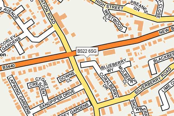 BS22 6SG map - OS OpenMap – Local (Ordnance Survey)