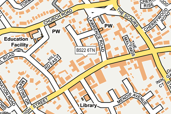 BS22 6TN map - OS OpenMap – Local (Ordnance Survey)