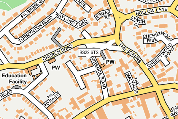BS22 6TS map - OS OpenMap – Local (Ordnance Survey)
