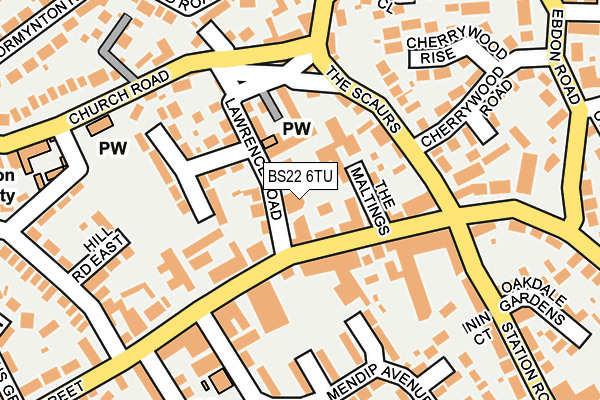 BS22 6TU map - OS OpenMap – Local (Ordnance Survey)