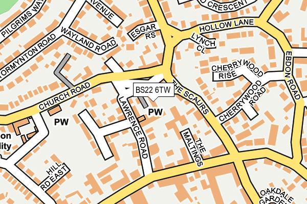 BS22 6TW map - OS OpenMap – Local (Ordnance Survey)