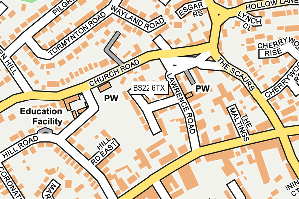 BS22 6TX map - OS OpenMap – Local (Ordnance Survey)