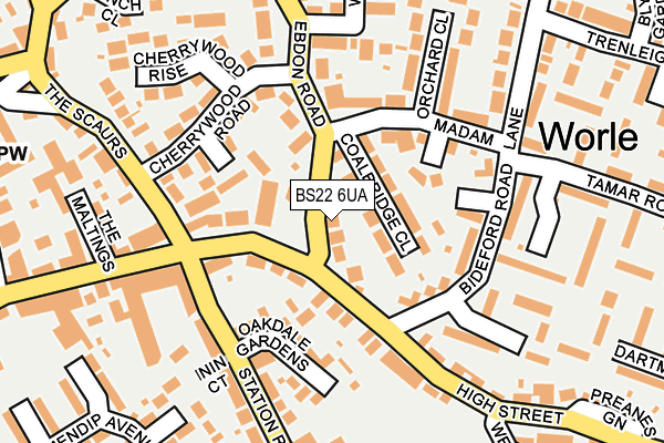 BS22 6UA map - OS OpenMap – Local (Ordnance Survey)