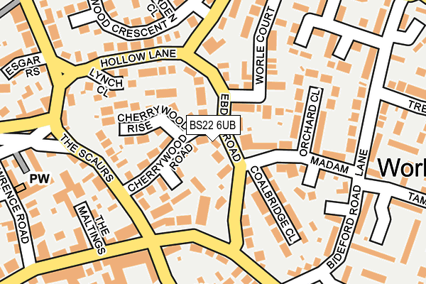 BS22 6UB map - OS OpenMap – Local (Ordnance Survey)