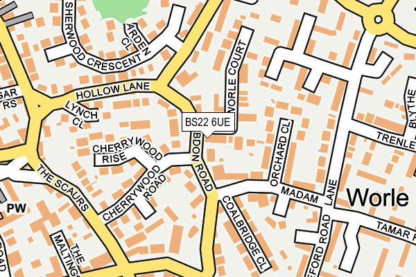 BS22 6UE map - OS OpenMap – Local (Ordnance Survey)