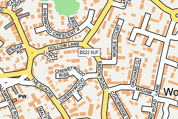 BS22 6UF map - OS OpenMap – Local (Ordnance Survey)