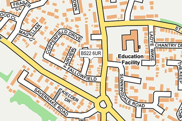 BS22 6UR map - OS OpenMap – Local (Ordnance Survey)