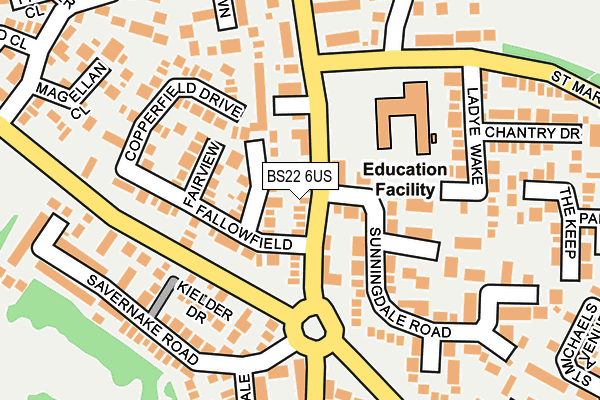 BS22 6US map - OS OpenMap – Local (Ordnance Survey)