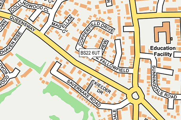 BS22 6UT map - OS OpenMap – Local (Ordnance Survey)