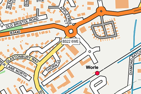 BS22 6WE map - OS OpenMap – Local (Ordnance Survey)