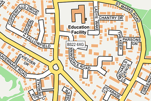 BS22 6XG map - OS OpenMap – Local (Ordnance Survey)