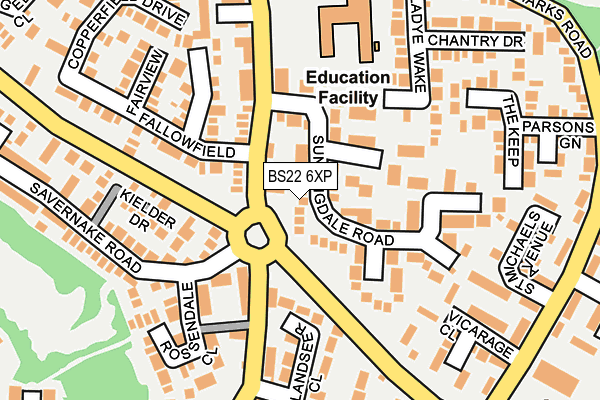 BS22 6XP map - OS OpenMap – Local (Ordnance Survey)