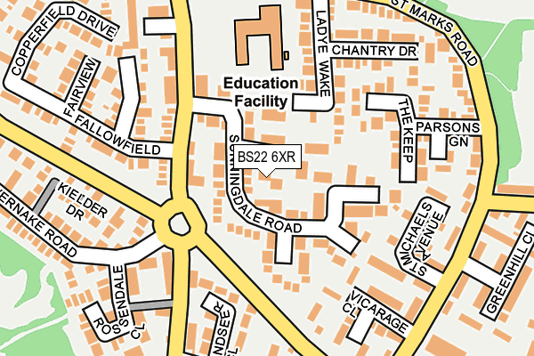 BS22 6XR map - OS OpenMap – Local (Ordnance Survey)