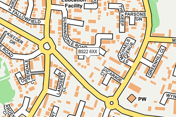BS22 6XX map - OS OpenMap – Local (Ordnance Survey)