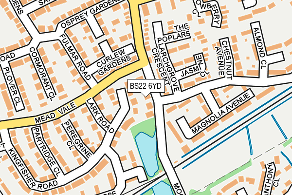 BS22 6YD map - OS OpenMap – Local (Ordnance Survey)
