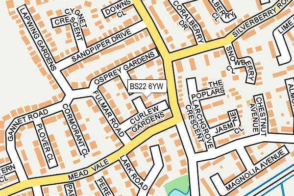 BS22 6YW map - OS OpenMap – Local (Ordnance Survey)