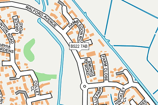 BS22 7AB map - OS OpenMap – Local (Ordnance Survey)