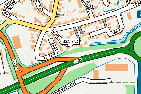 BS22 7AD map - OS OpenMap – Local (Ordnance Survey)