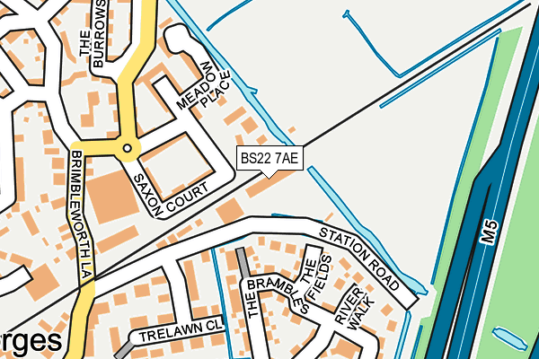 BS22 7AE map - OS OpenMap – Local (Ordnance Survey)