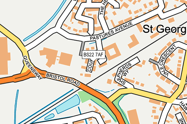 BS22 7AF map - OS OpenMap – Local (Ordnance Survey)