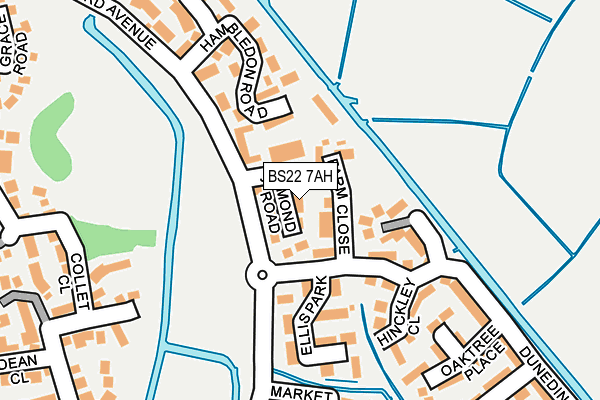 BS22 7AH map - OS OpenMap – Local (Ordnance Survey)
