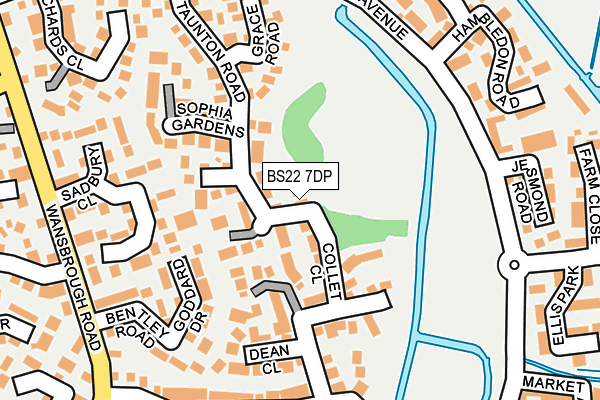 BS22 7DP map - OS OpenMap – Local (Ordnance Survey)