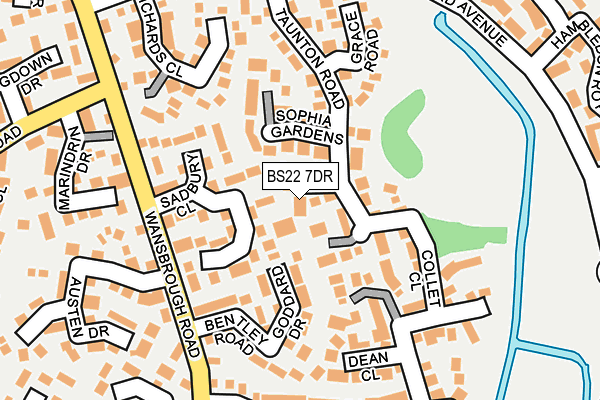 BS22 7DR map - OS OpenMap – Local (Ordnance Survey)
