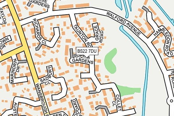 BS22 7DU map - OS OpenMap – Local (Ordnance Survey)