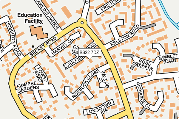 BS22 7DZ map - OS OpenMap – Local (Ordnance Survey)