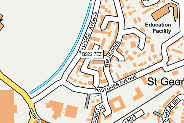 BS22 7EZ map - OS OpenMap – Local (Ordnance Survey)