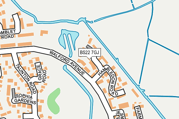 BS22 7GJ map - OS OpenMap – Local (Ordnance Survey)