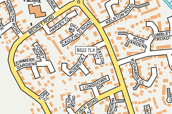 BS22 7LX map - OS OpenMap – Local (Ordnance Survey)