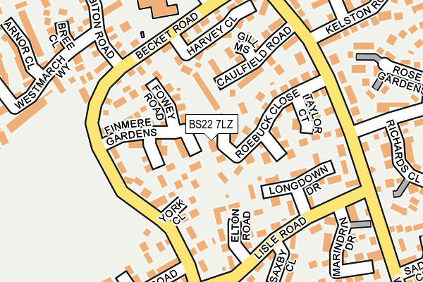 BS22 7LZ map - OS OpenMap – Local (Ordnance Survey)