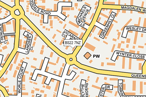 BS22 7NZ map - OS OpenMap – Local (Ordnance Survey)