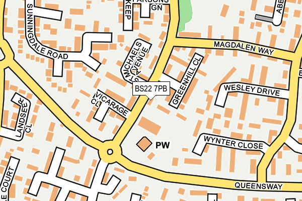 BS22 7PB map - OS OpenMap – Local (Ordnance Survey)