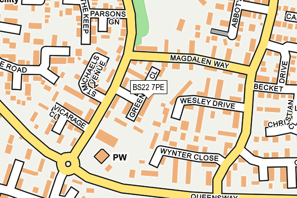 BS22 7PE map - OS OpenMap – Local (Ordnance Survey)