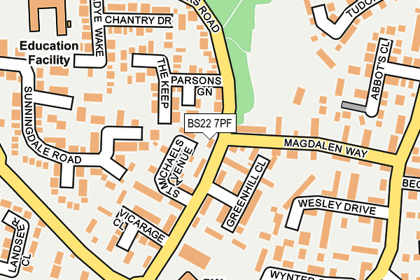 BS22 7PF map - OS OpenMap – Local (Ordnance Survey)