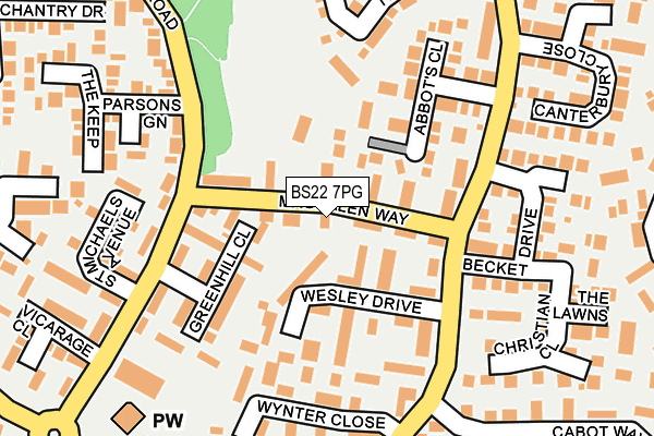 BS22 7PG map - OS OpenMap – Local (Ordnance Survey)