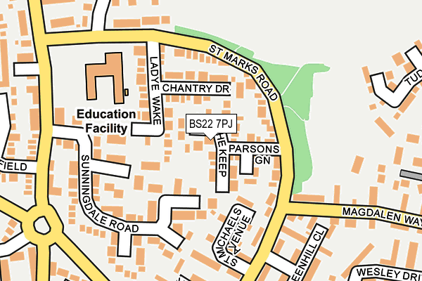 BS22 7PJ map - OS OpenMap – Local (Ordnance Survey)